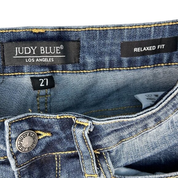 Judy Blue Relaxed Fit Size 27 Jeans Distressed Casual Stretch - Picture 3 of 5